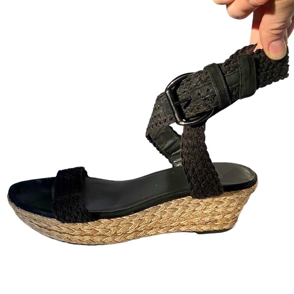 Stuart Weitzman, black and tan espadrilles size 10 - Picture 7 of 13